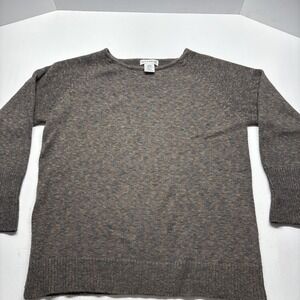 Jones & Co Wool Sweater Large Brown Knit With Hints Of Green
